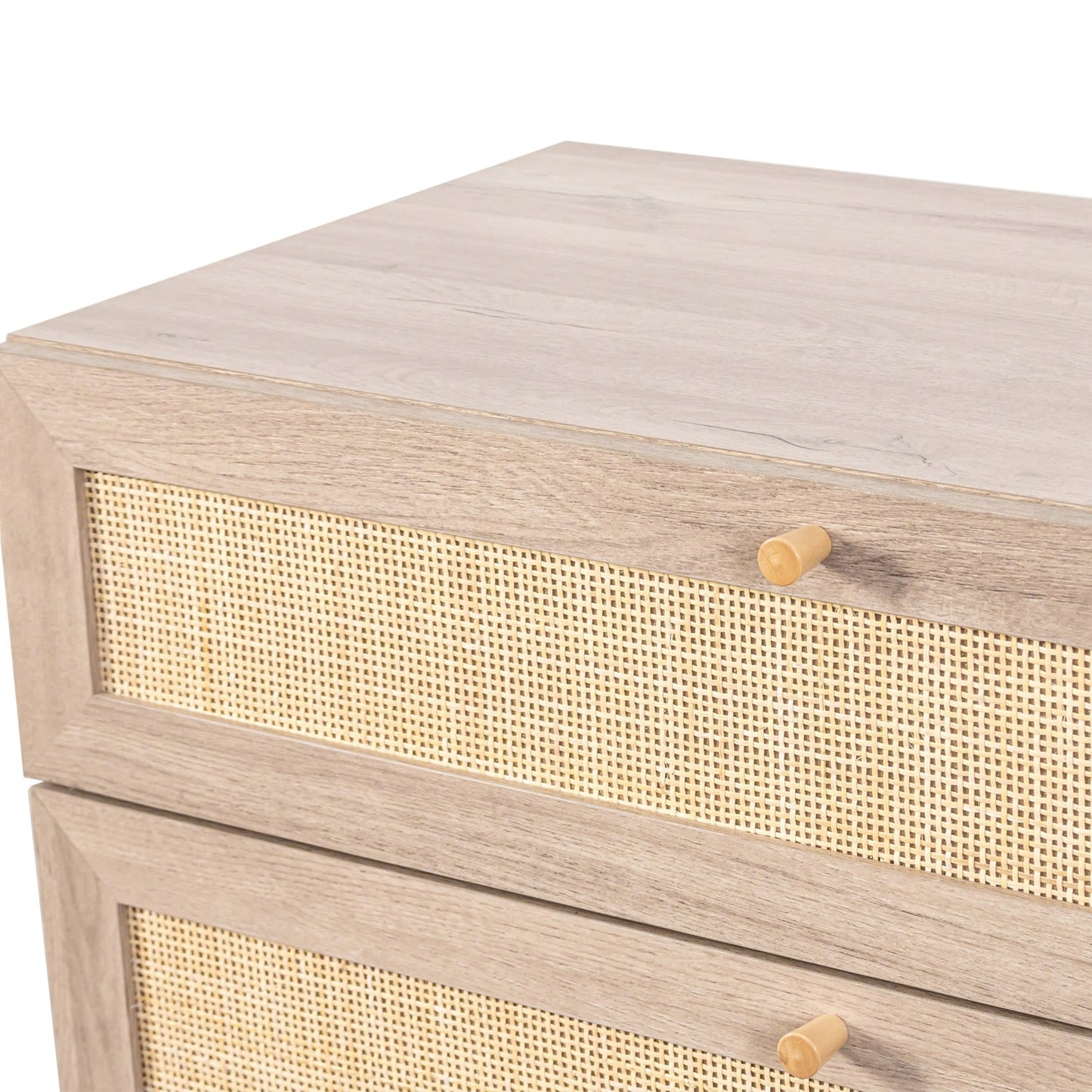 Willow Rattan Chest of 4 Drawers Oak
