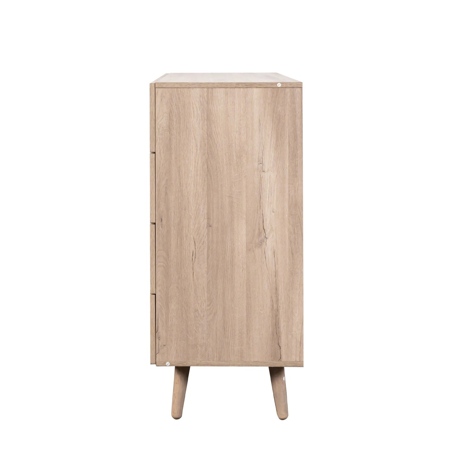 Willow Rattan Chest of 4 Drawers Oak