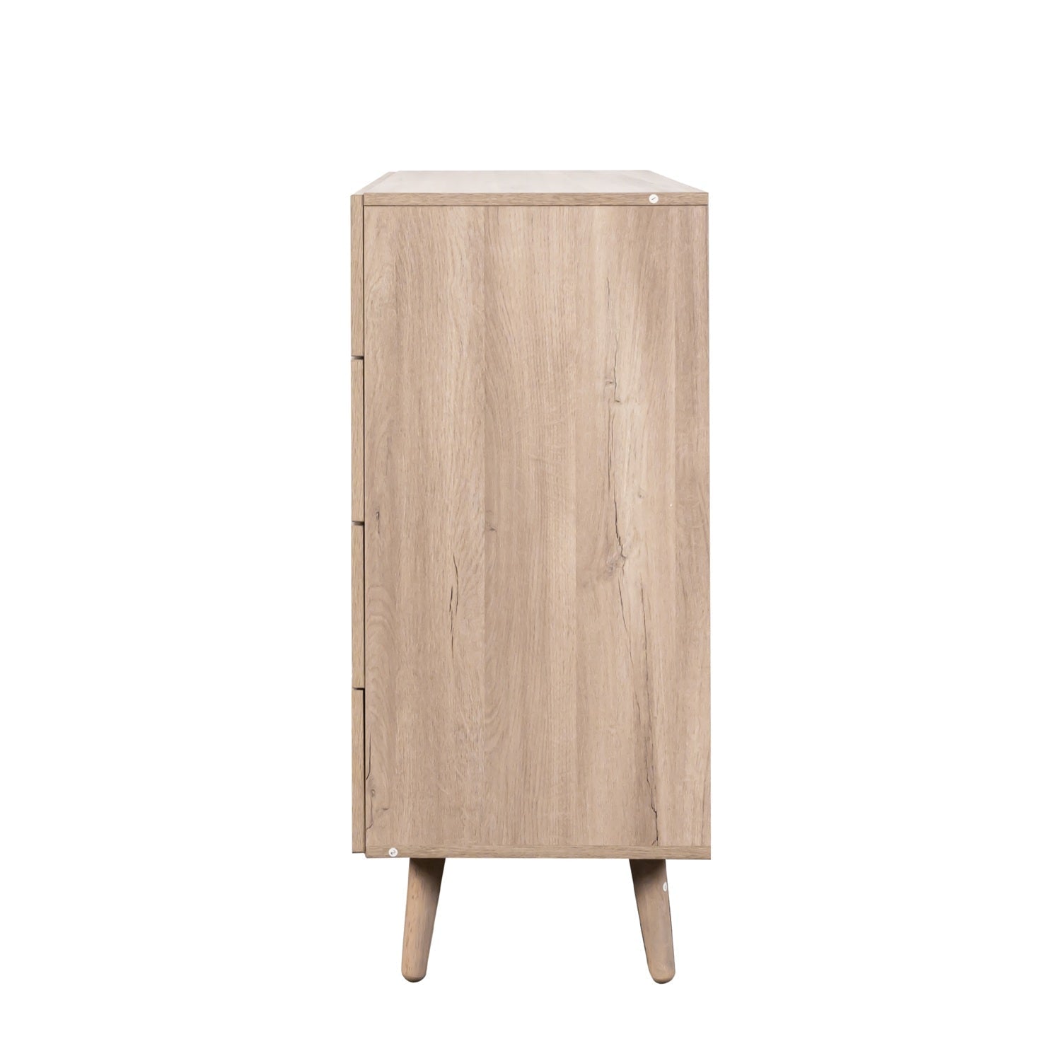 Willow Rattan Chest of 4 Drawers Oak