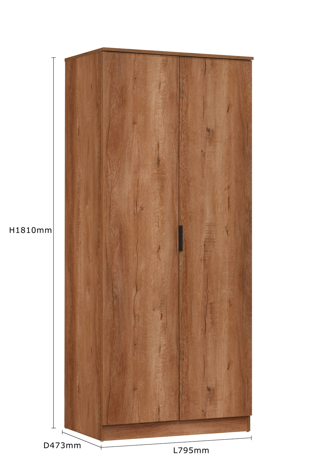 Richmond 3 Piece Bedroom Set With 2 Door Double Wardrobe
