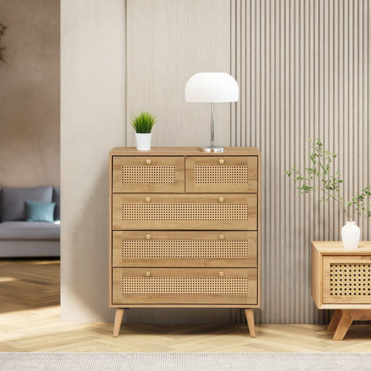 Manila Rattan 3+2 Drawer Chest