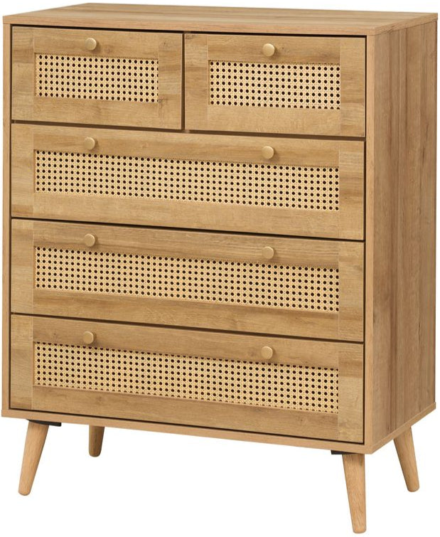 Manila Rattan 3+2 Drawer Chest