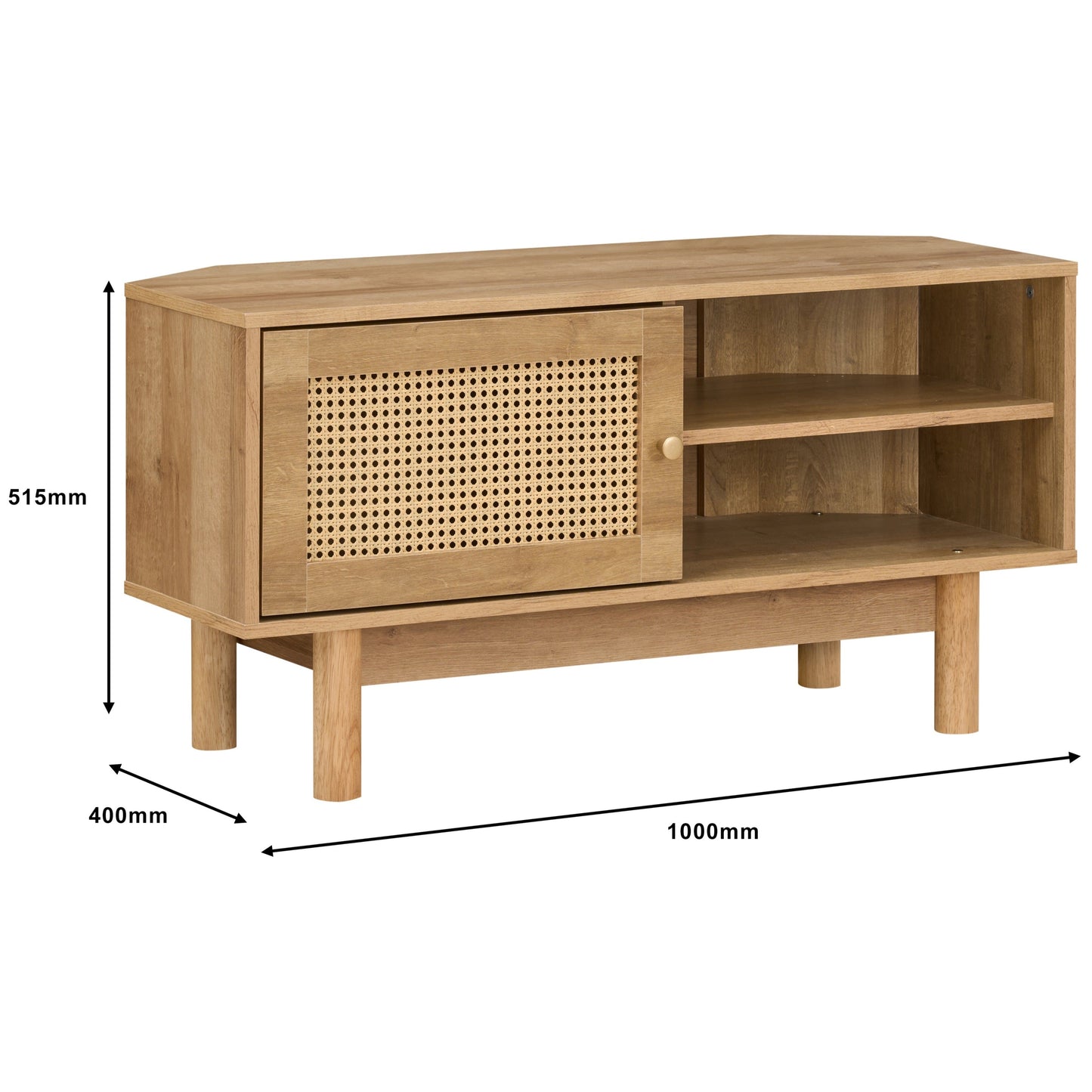 Manila Rattan 1 Door Corner TV Unit