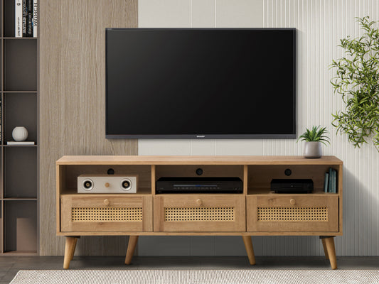 Manila Rattan 3 Drawer TV Unit