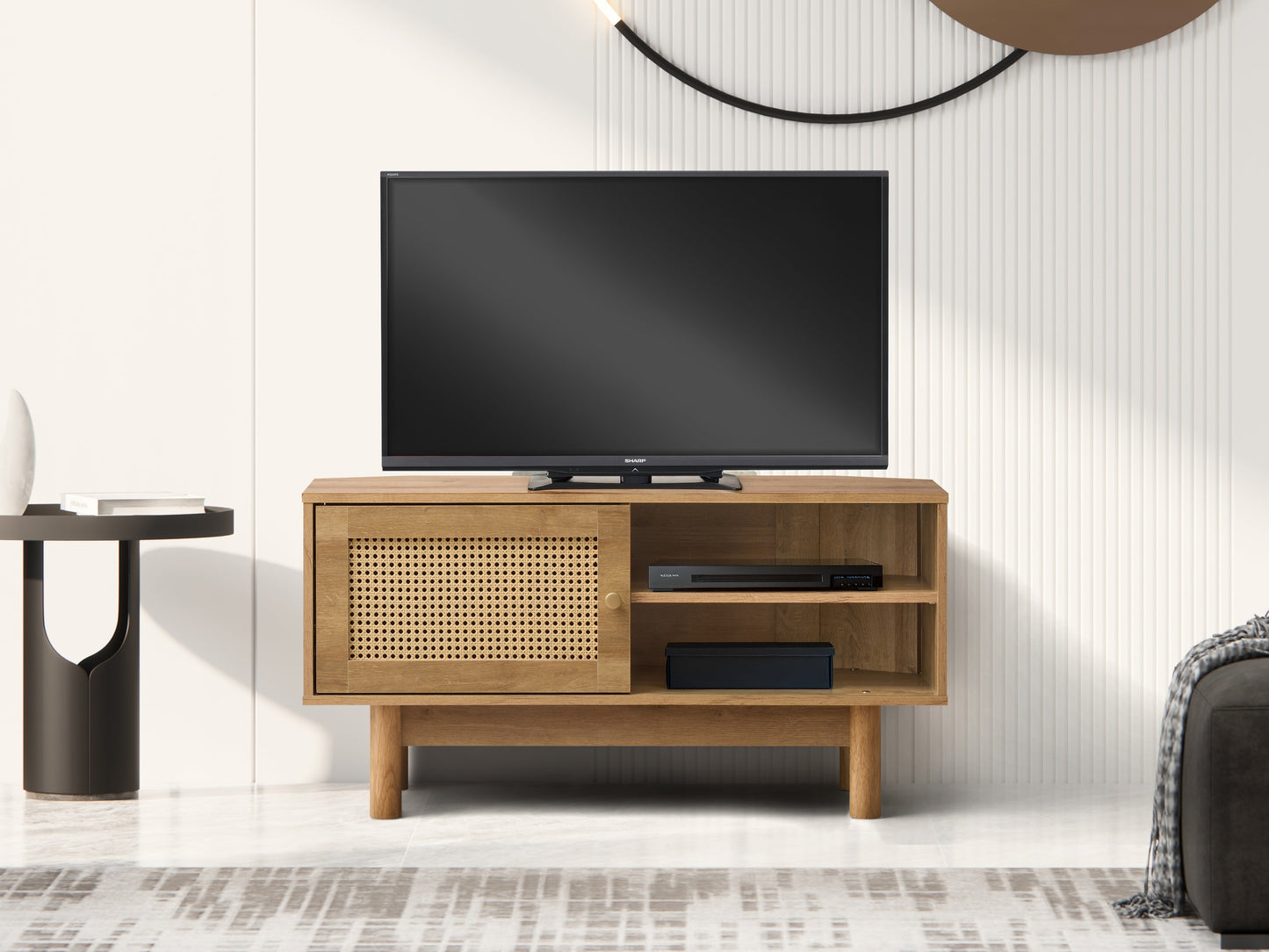 Manila Rattan 1 Door Corner TV Unit