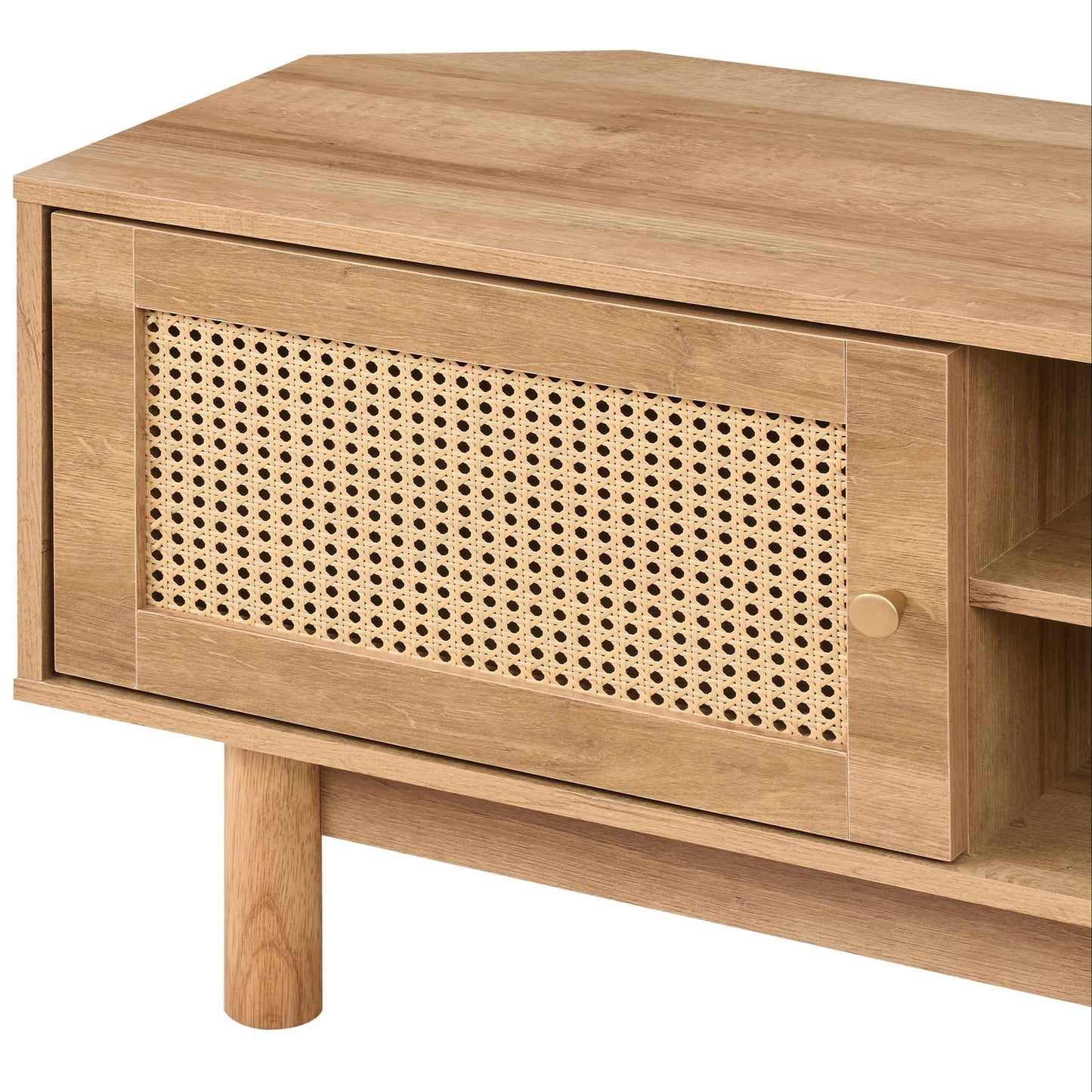 Manila Rattan 1 Door Corner TV Unit