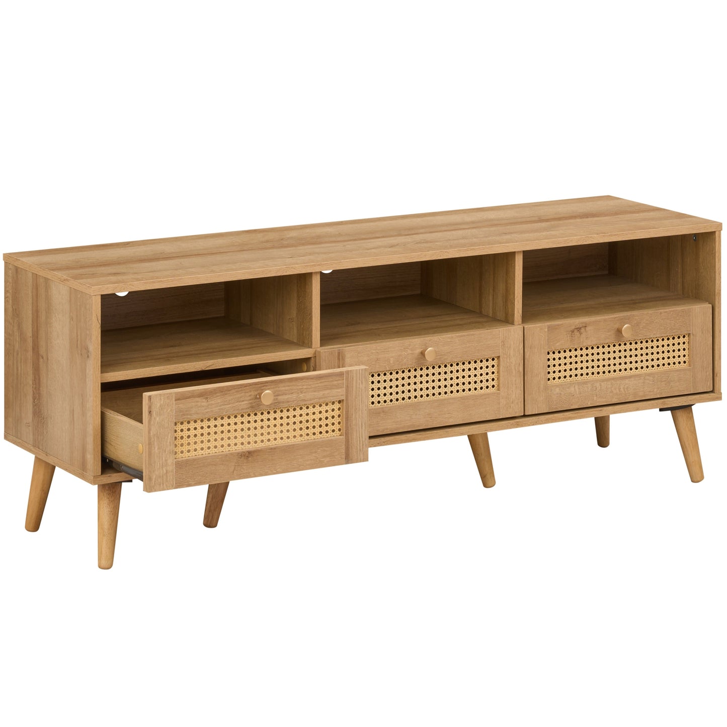Manila Rattan 3 Drawer TV Unit