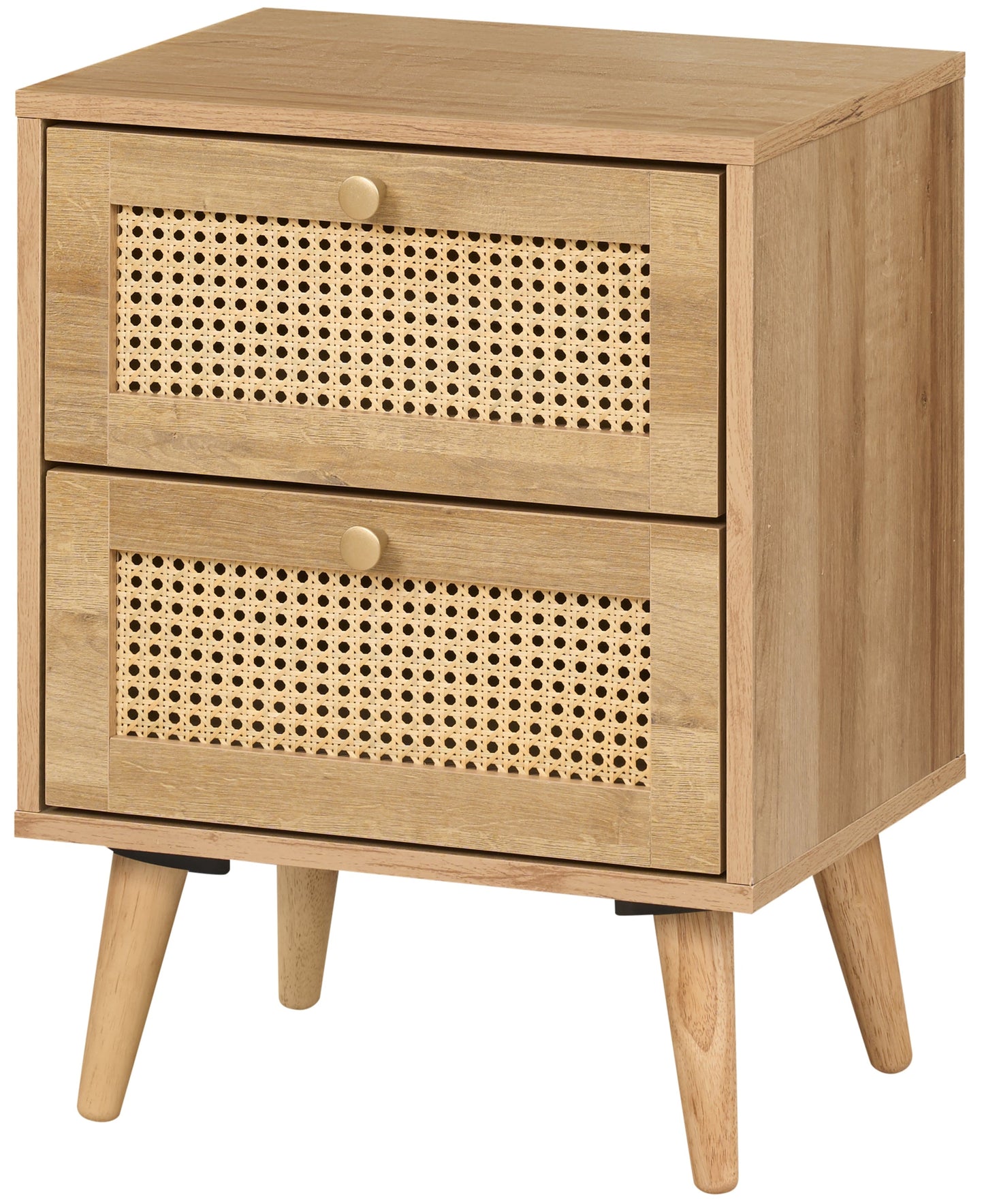 Manila Rattan 2 Drawer Bedside Table