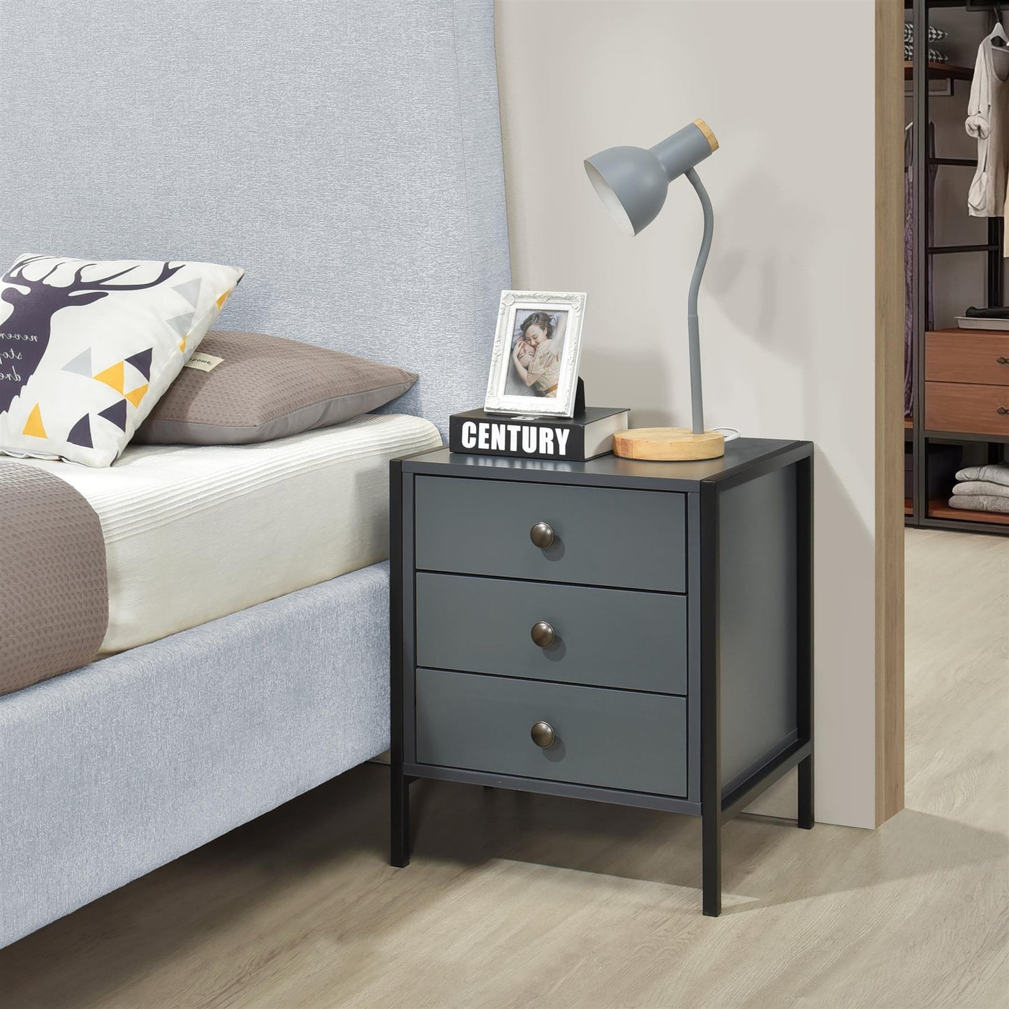 Alva Open Wardrobe 3 Piece Bedroom Set - Swish Furniture