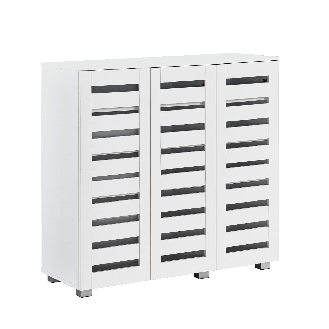 Euston Modern 3 Door Shoe Storage Cabinet - Swish Furniture