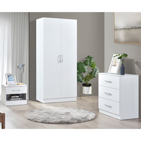 Highbury 3 Piece Bedroom Set With 2 Door Double Wardrobe - Swish Furniture