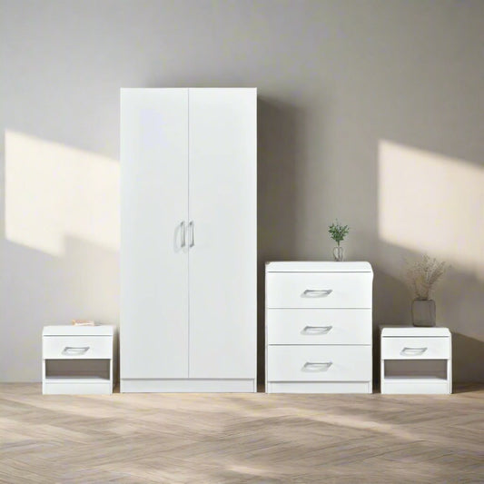 Highbury 4 Piece Bedroom Set With 2 Door Double Wardrobe - Swish Furniture