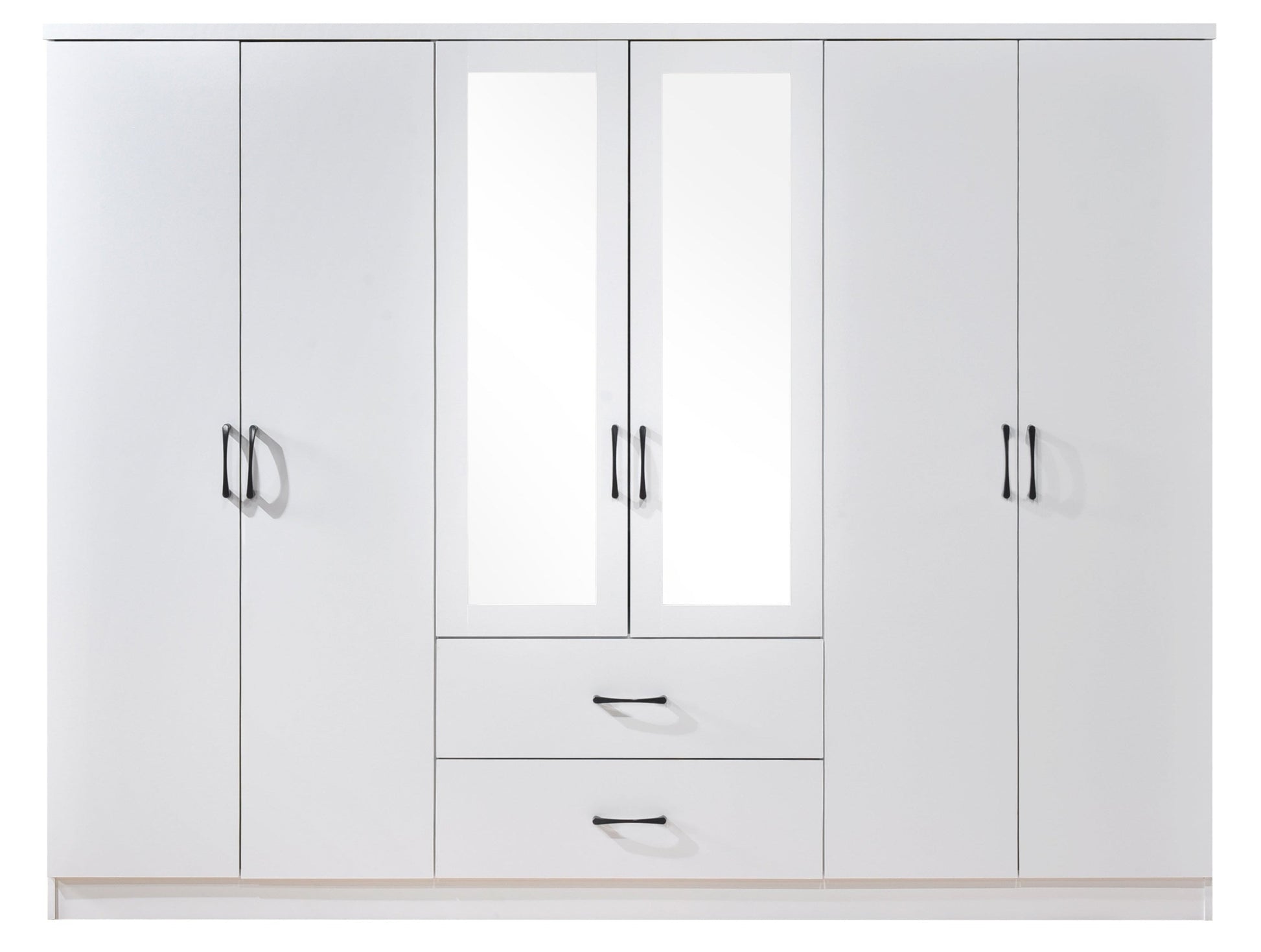Paddington 6 Door 2 Drawer Mirrored Wardrobe - Swish Furniture