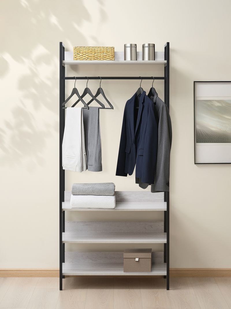 Alva Open Wardrobe with 4 Shelves