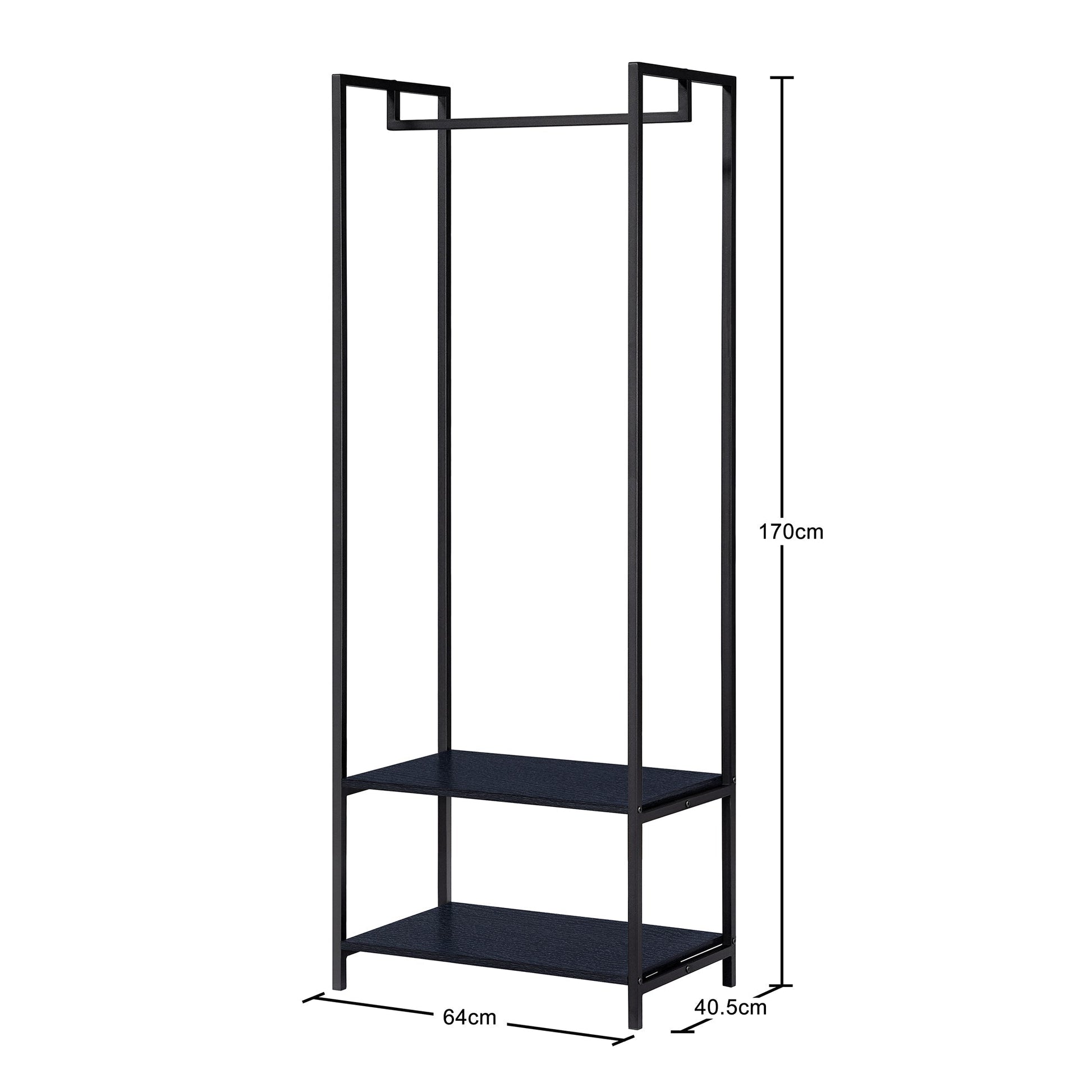 Scala Open Wardrobe with 2 Shelves - Swish Furniture