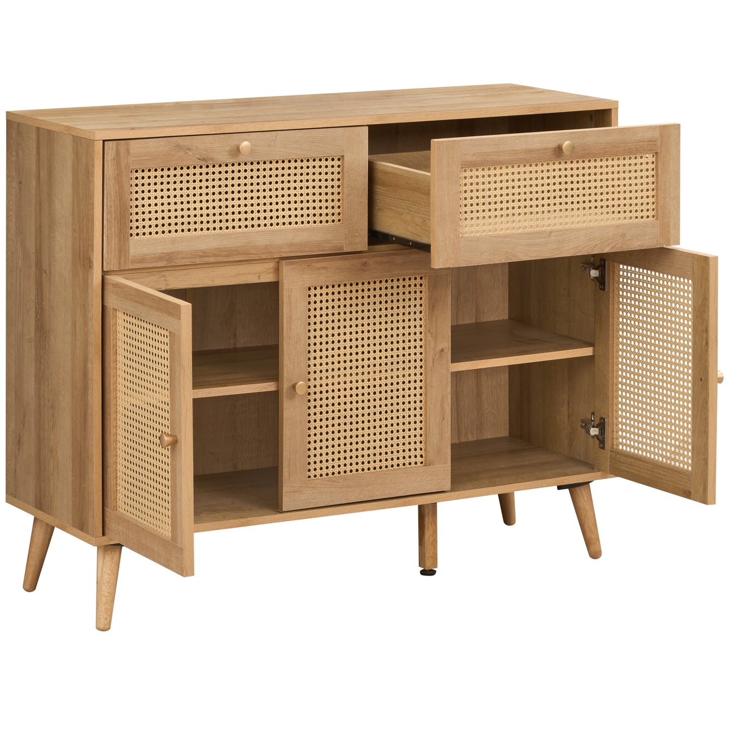 Manila Rattan 2 Drawer 3 Door Sideboard