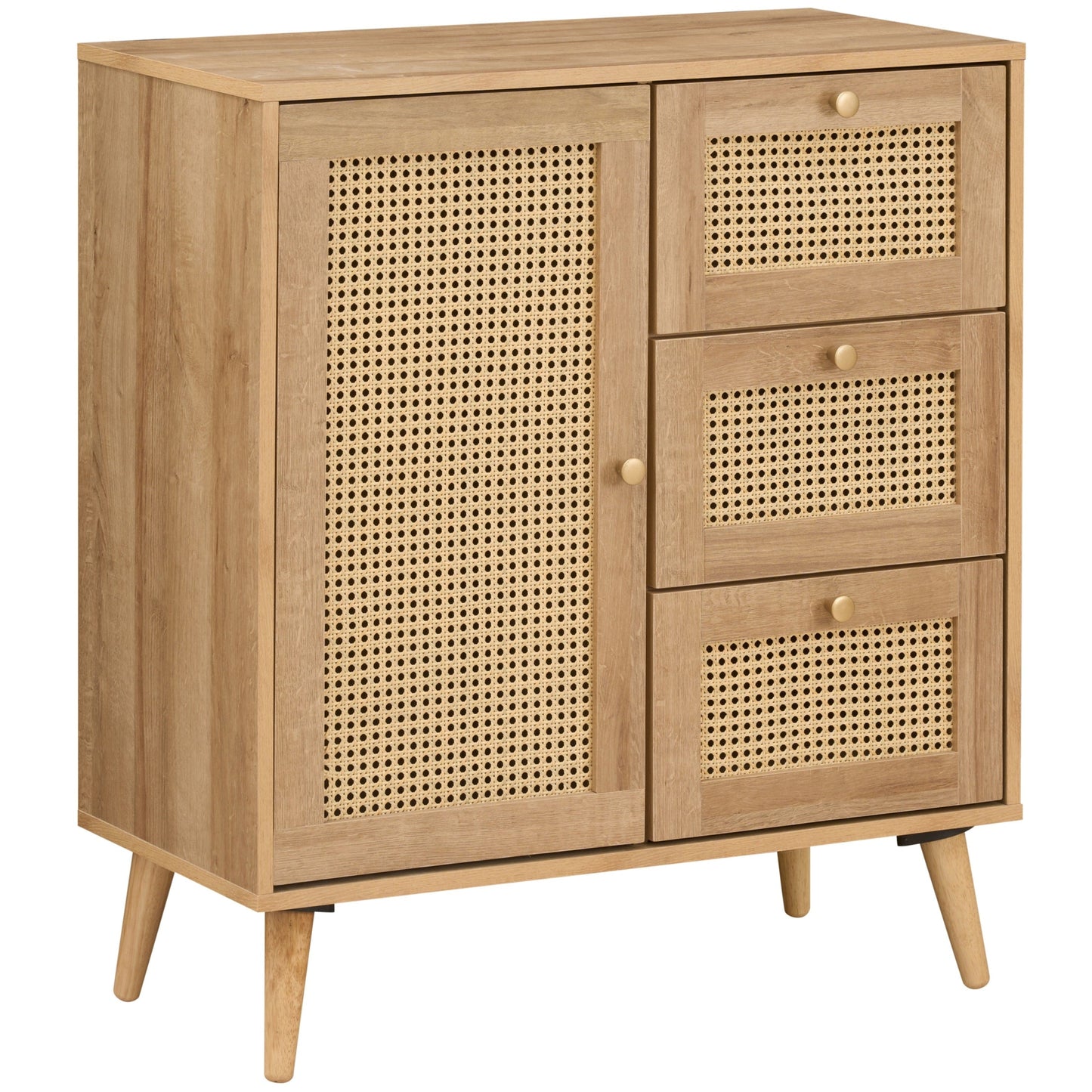 Manila Rattan Compact 1 Door 3 Drawer Sideboard
