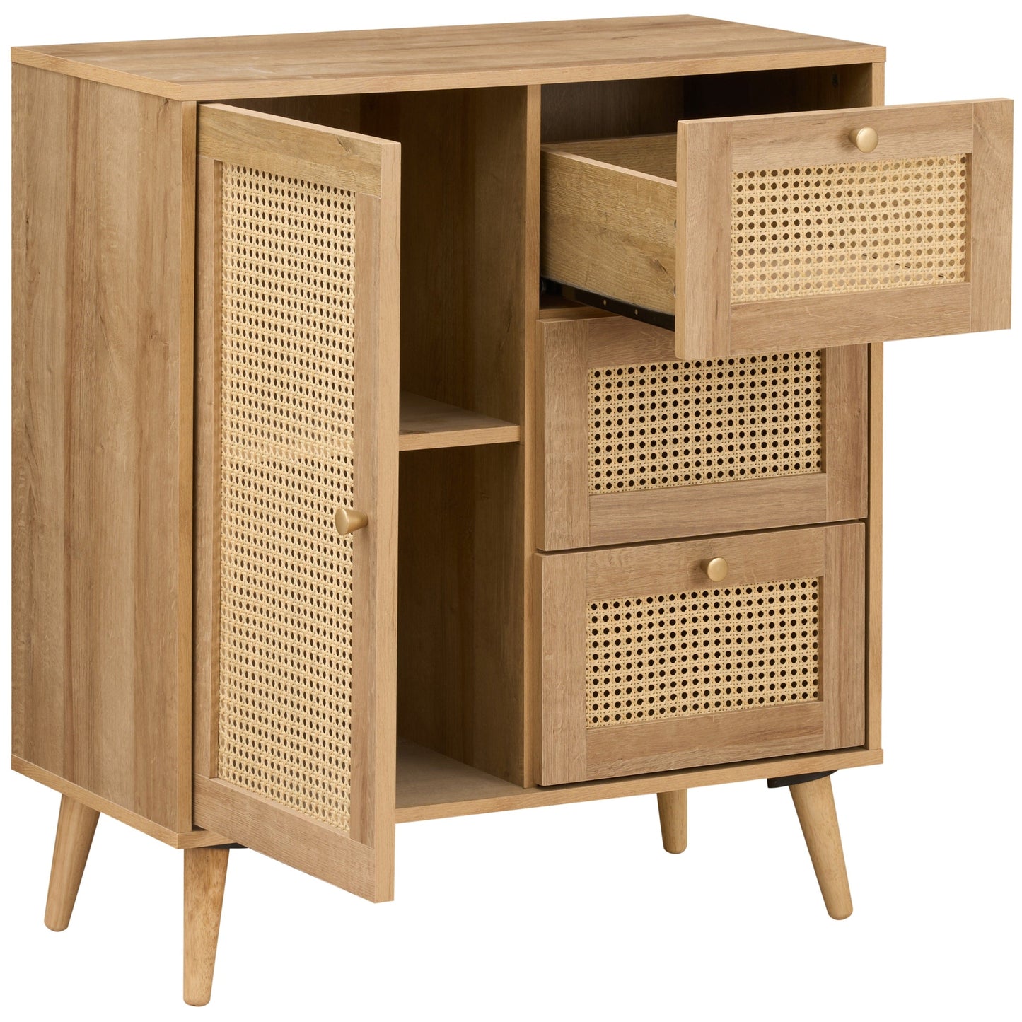 Manila Rattan Compact 1 Door 3 Drawer Sideboard