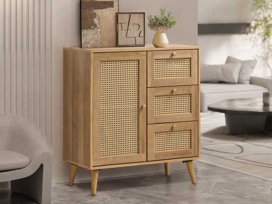 Manila Rattan Compact 1 Door 3 Drawer Sideboard