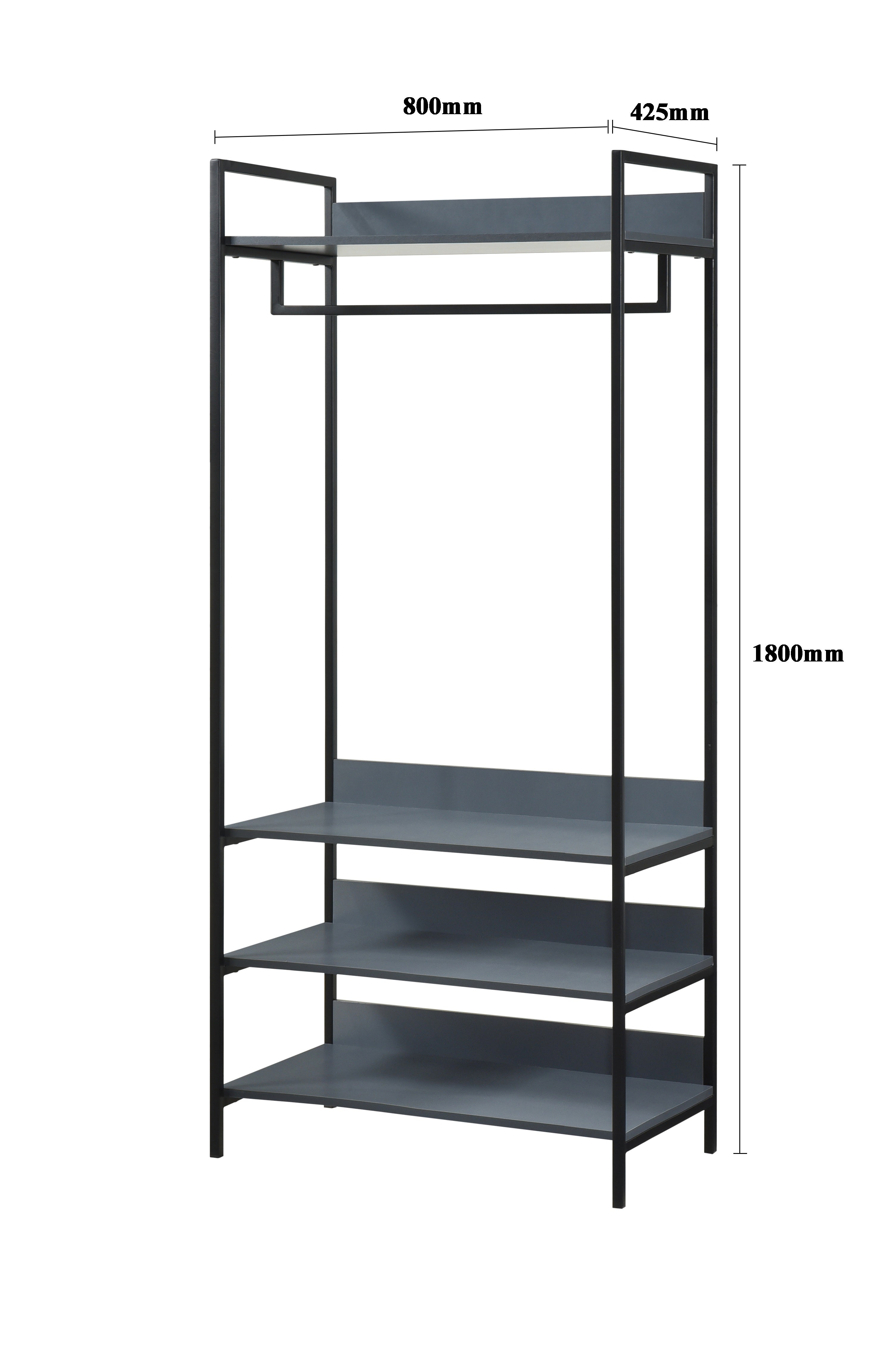 Alva Open Wardrobe with 4 Shelves – Norwich Furniture Warehouse