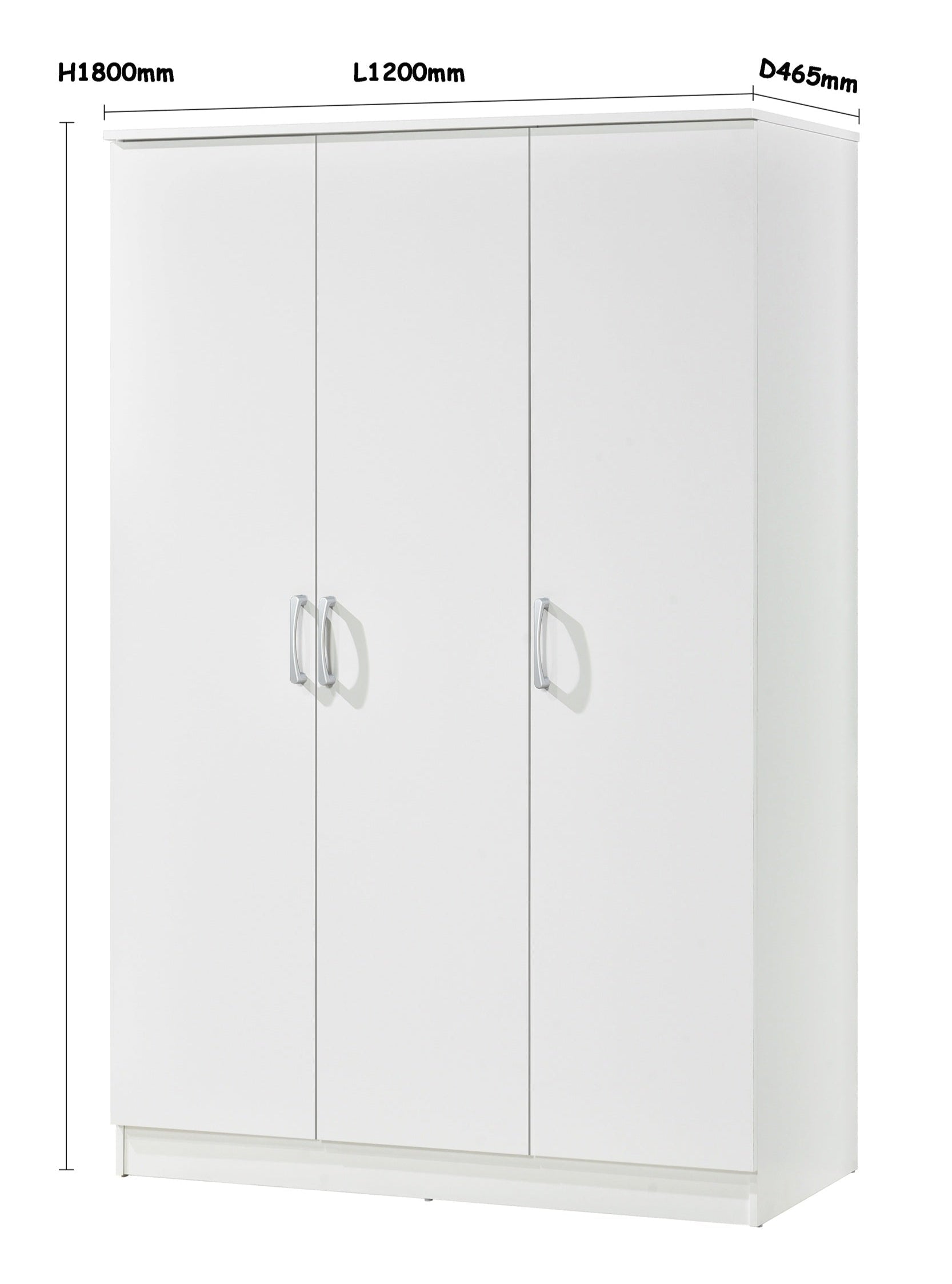 Highbury 3 Door Triple Wardrobe - Swish Furniture