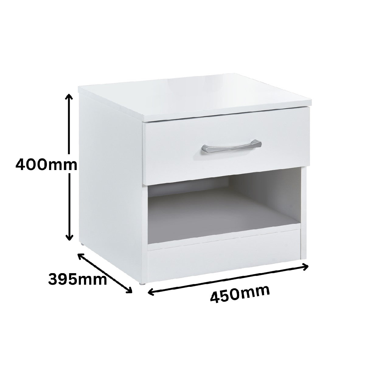 Pair of Highbury 1 Drawer Open Shelf Bedside Tables - Swish Furniture